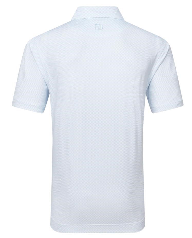 FootJoy Irongate Print Lisle polo de hombre, blanco/skyway