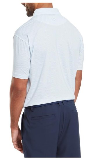 FootJoy Irongate Print Lisle polo de hombre, blanco/skyway