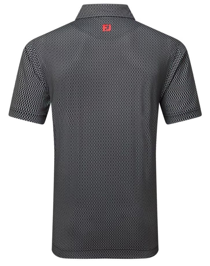 FootJoy Irongate Print Lisle polo de hombre, negro/blanco