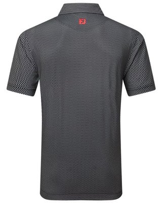 FootJoy Irongate Print Lisle polo de hombre, negro/blanco