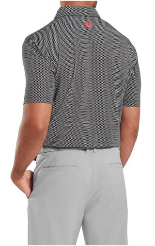 FootJoy Irongate Print Lisle polo de hombre, negro/blanco