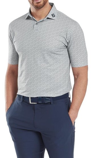 FootJoy Bounce Print Pique polo de hombre, gris
