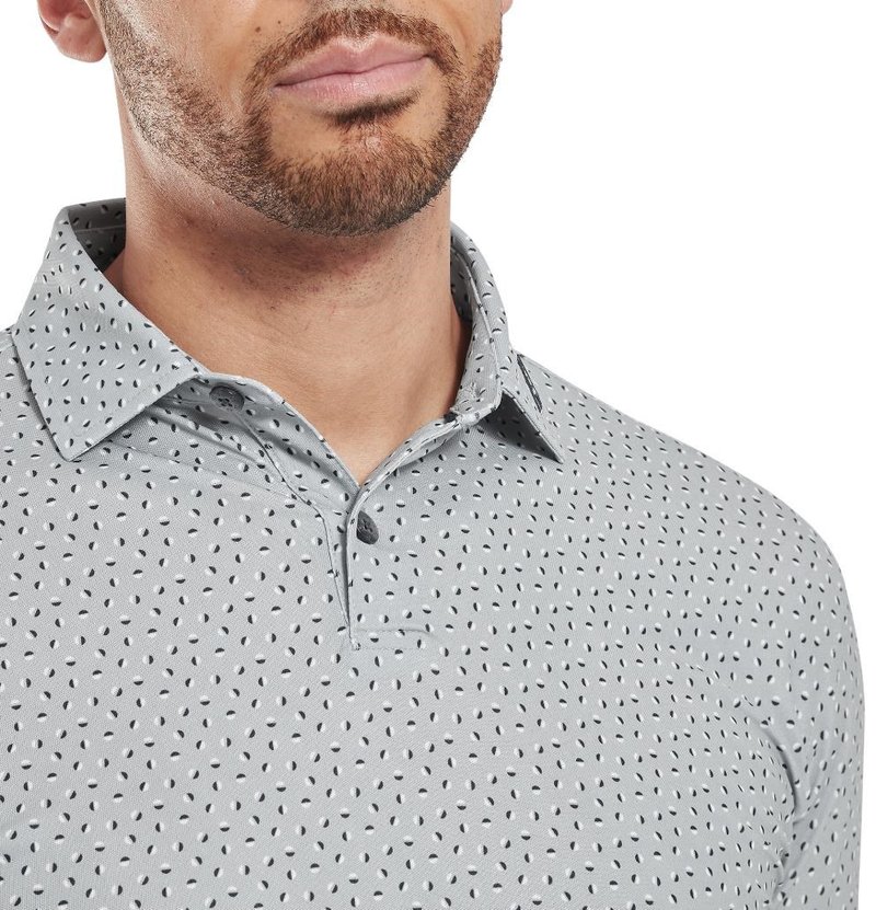 FootJoy Bounce Print Pique polo de hombre, gris