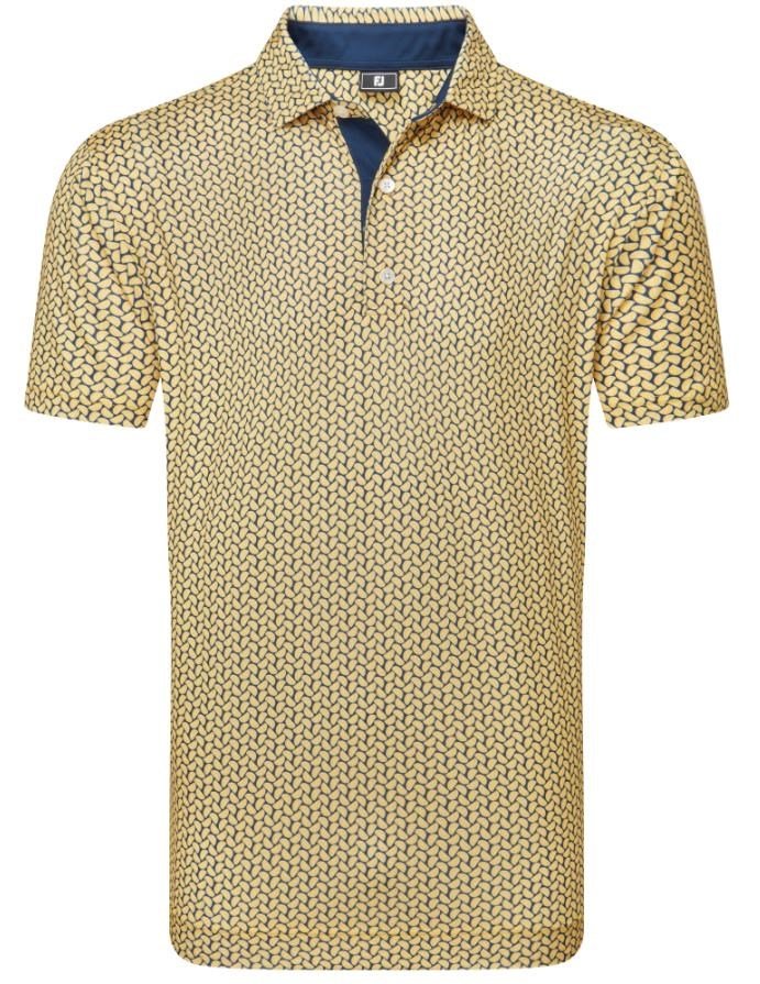 FootJoy Citrus Print Lisle polo de hombre, taxi/navy