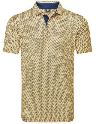 FootJoy Citrus Print Lisle polo de hombre, taxi/navy