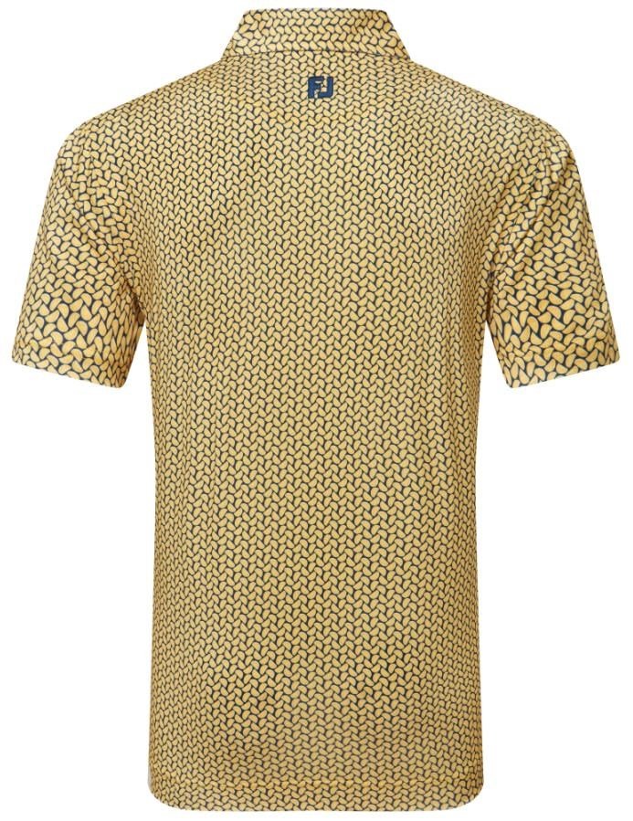 FootJoy Citrus Print Lisle polo de hombre, taxi/navy