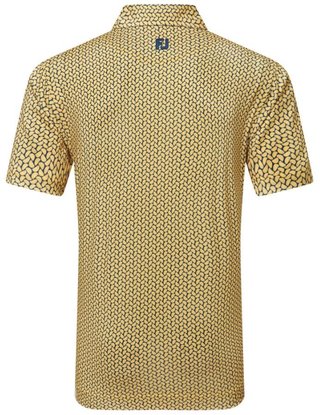 FootJoy Citrus Print Lisle polo de hombre, taxi/navy