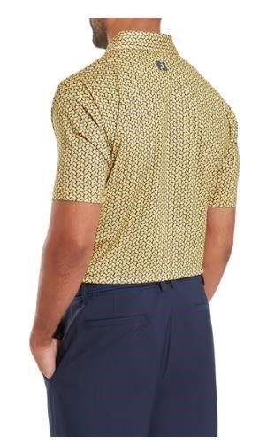 FootJoy Citrus Print Lisle polo de hombre, taxi/navy