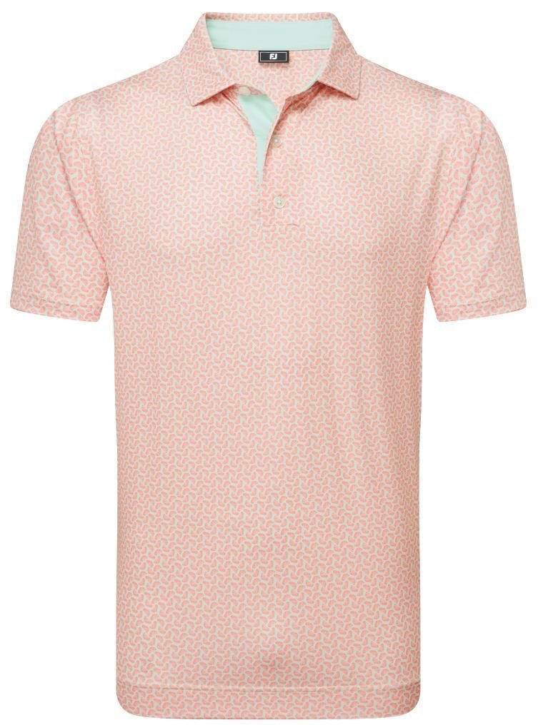 FootJoy Citrus Print Lisle polo de hombre, naranja/pistacho