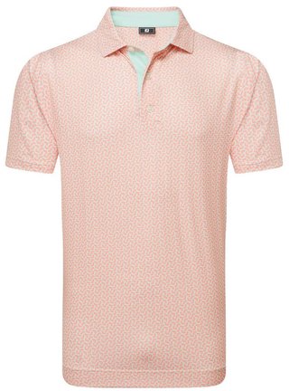 FootJoy Citrus Print Lisle polo de hombre, naranja/pistacho