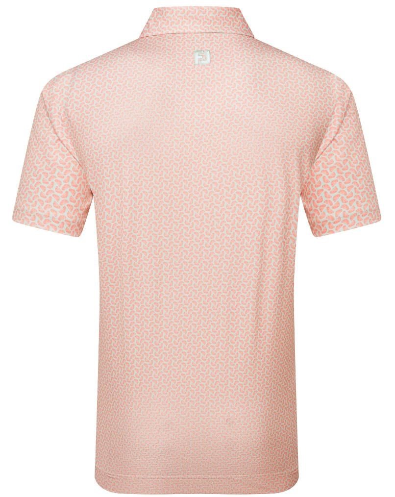 FootJoy Citrus Print Lisle polo de hombre, naranja/pistacho