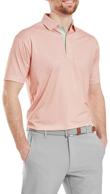 FootJoy Citrus Print Lisle polo de hombre, naranja/pistacho