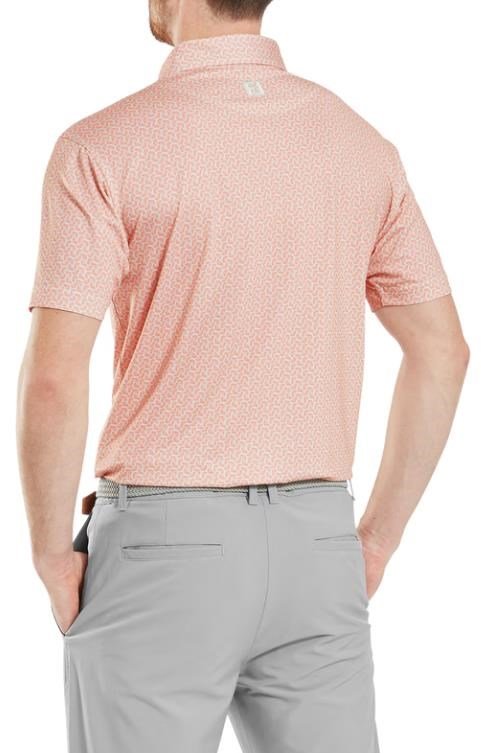 FootJoy Citrus Print Lisle polo de hombre, naranja/pistacho