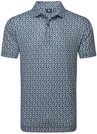 FootJoy Floral Sketch Print Lisle polo de hombre, blanco/navy
