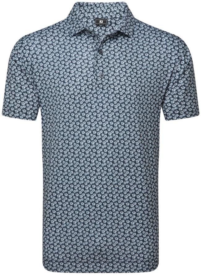 FootJoy Floral Sketch Print Lisle polo de hombre, blanco/navy