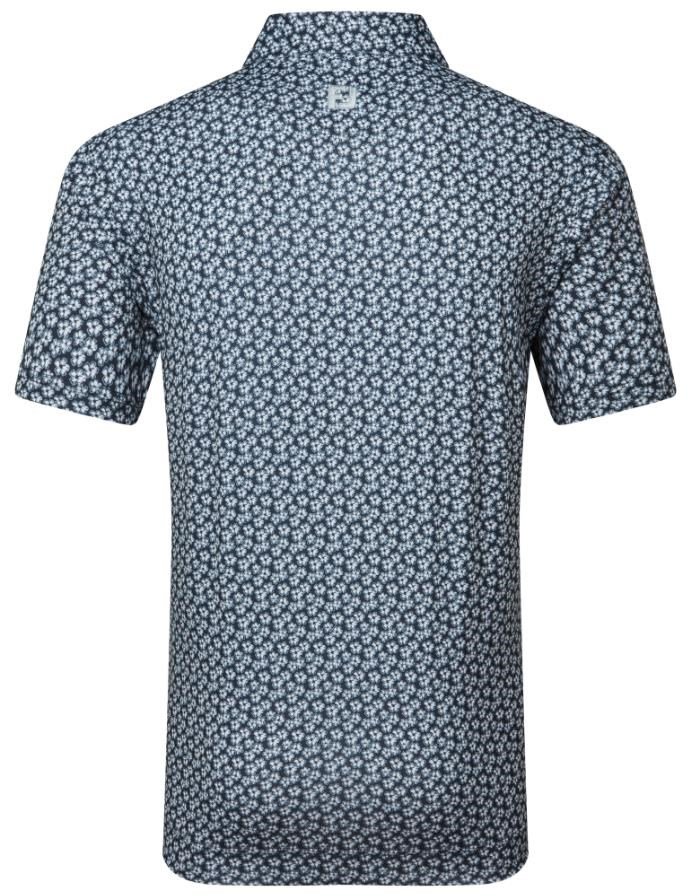 FootJoy Floral Sketch Print Lisle polo de hombre, blanco/navy