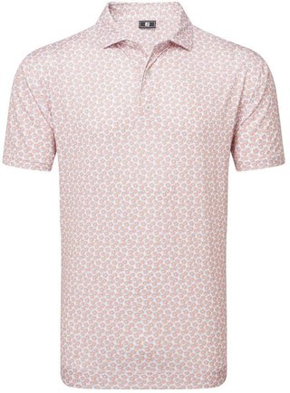 FootJoy Floral Sketch Print Lisle polo de hombre, naranja/blanco