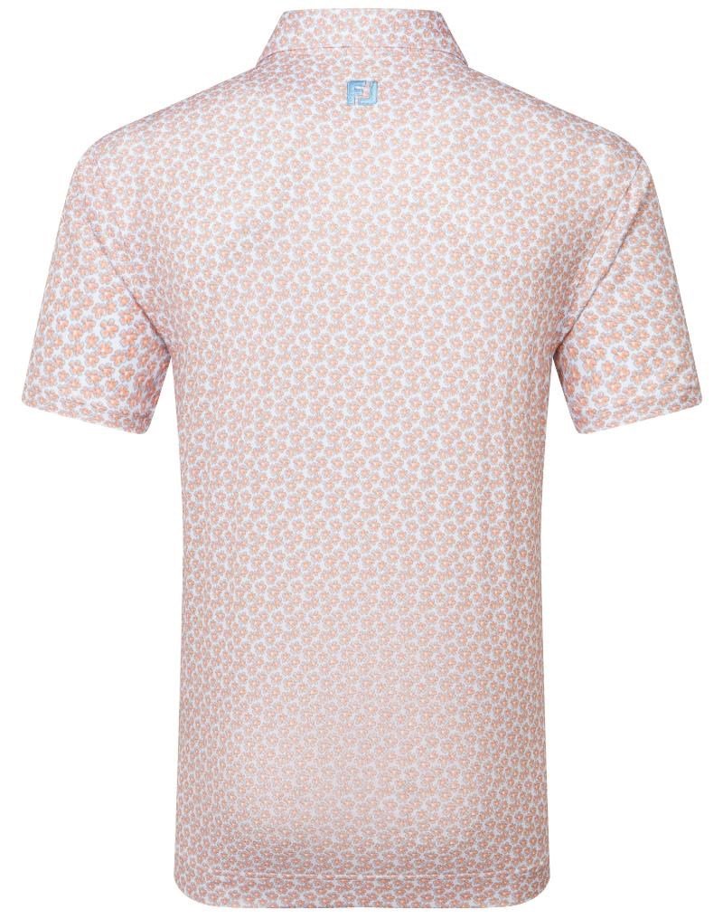 FootJoy Floral Sketch Print Lisle polo de hombre, naranja/blanco