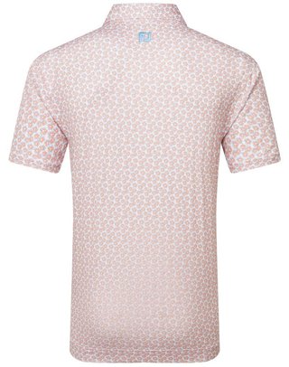 FootJoy Floral Sketch Print Lisle polo de hombre, naranja/blanco