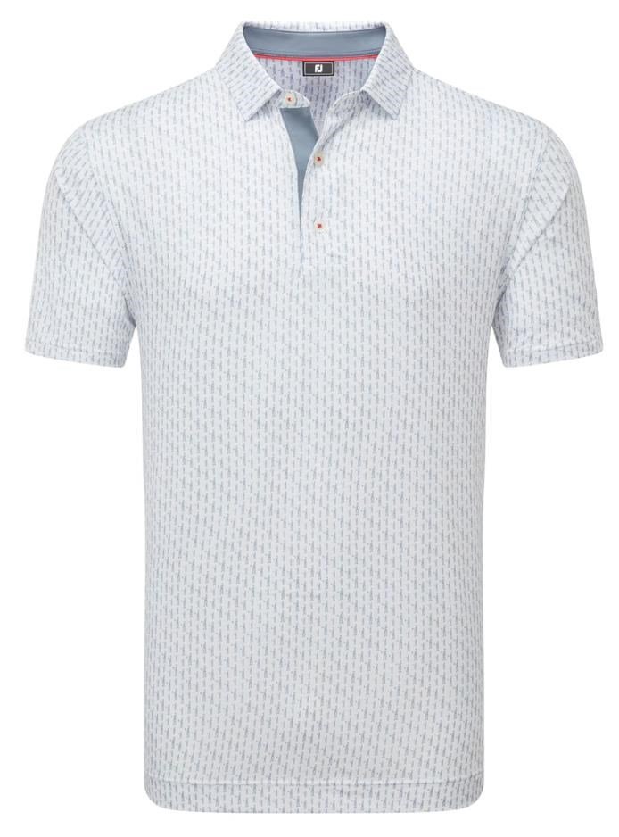 FootJoy Figure Print Lisle polo de hombre, blanco/flint