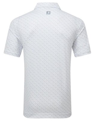 FootJoy Figure Print Lisle polo de hombre, blanco/flint