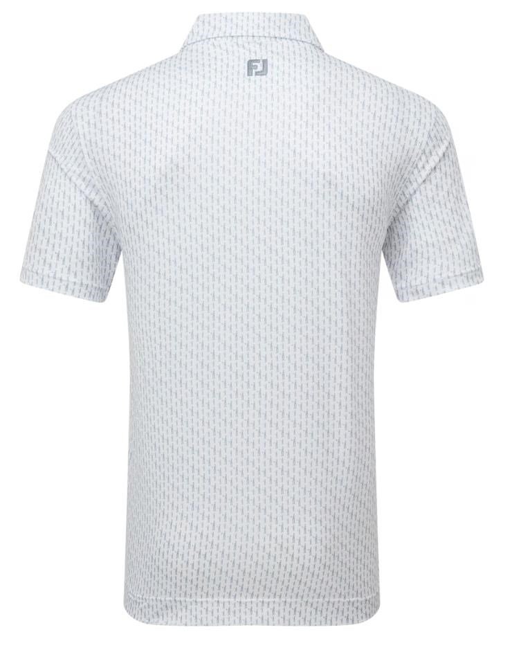 FootJoy Figure Print Lisle polo de hombre, blanco/flint