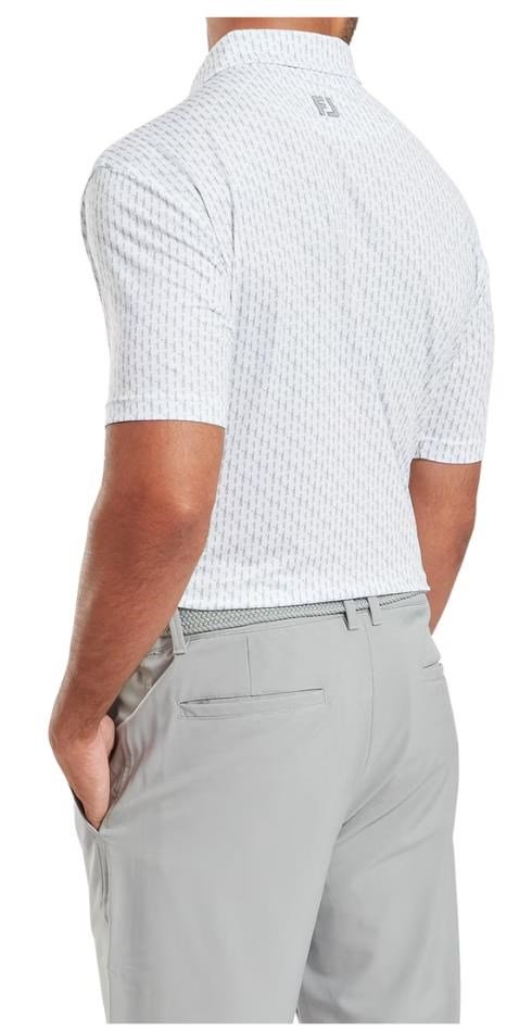 FootJoy Figure Print Lisle polo de hombre, blanco/flint