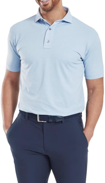 FootJoy Etched Texture Print Lisle polo de hombre, skyway