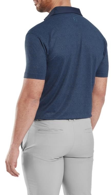FootJoy Etched Texture Print Lisle polo de hombre, navy