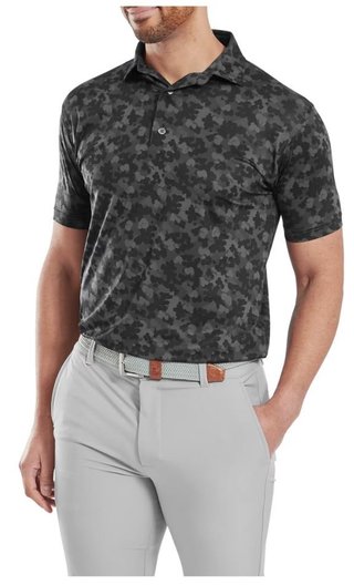 FootJoy Pop Camo Lisle polo de hombre, negro