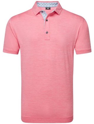FootJoy Heather Lisle with Trim polo de hombre, pink lemonade heather