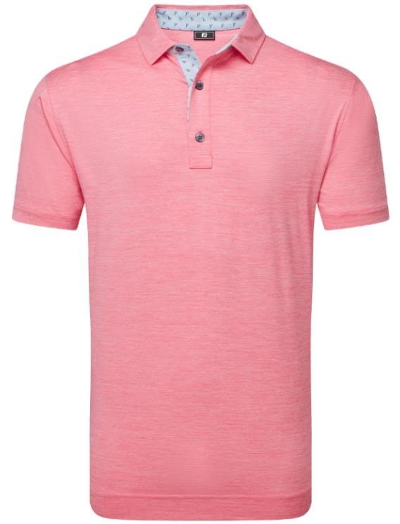 FootJoy Heather Lisle with Trim polo de hombre, pink lemonade heather
