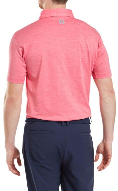 FootJoy Heather Lisle with Trim polo de hombre, pink lemonade heather