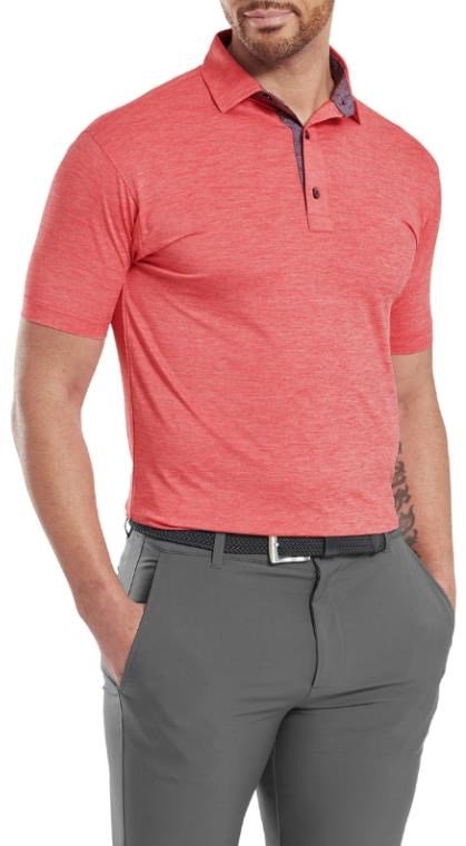 FootJoy Heather Lisle with Trim polo de hombre, hibiscus heather