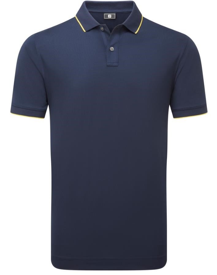 FootJoy Tipped Pique polo de hombre, navy/taxi