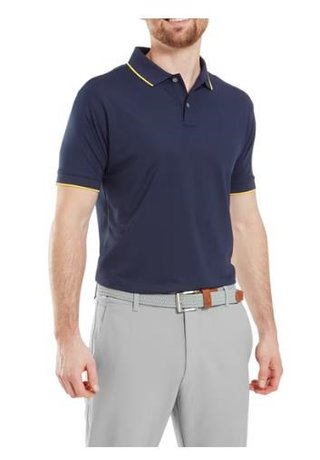 FootJoy Tipped Pique polo de hombre, navy/taxi