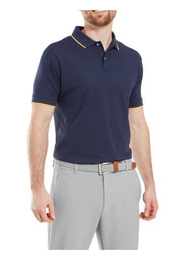 FootJoy Tipped Pique polo de hombre, navy/taxi