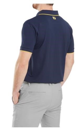FootJoy Tipped Pique polo de hombre, navy/taxi