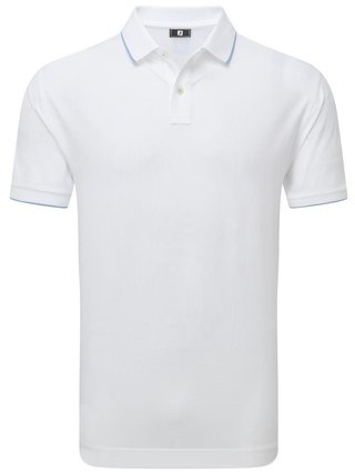 FootJoy Tipped Pique polo para hombre, blanco/blue jay
