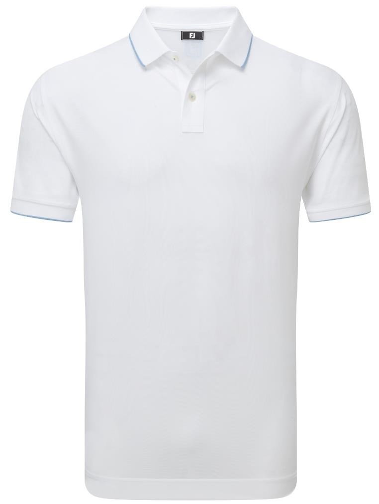 FootJoy Tipped Pique polo para hombre, blanco/blue jay