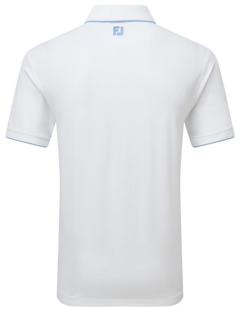FootJoy Tipped Pique polo para hombre, blanco/blue jay