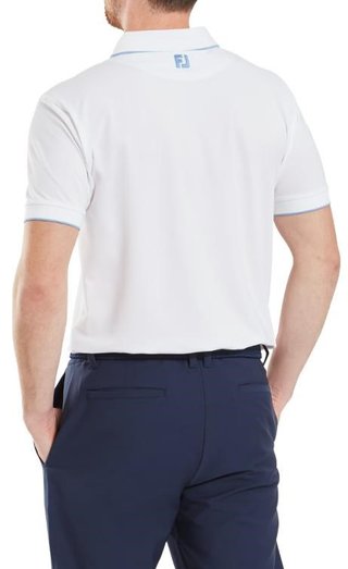 FootJoy Tipped Pique polo para hombre, blanco/blue jay
