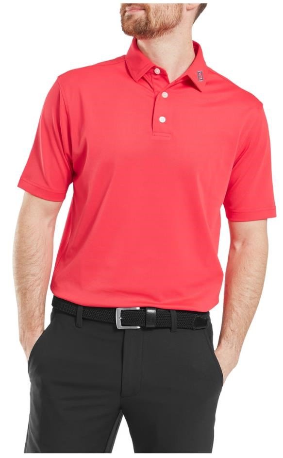 FootJoy Stretch Pique Solid polo de hombre, hibiscus