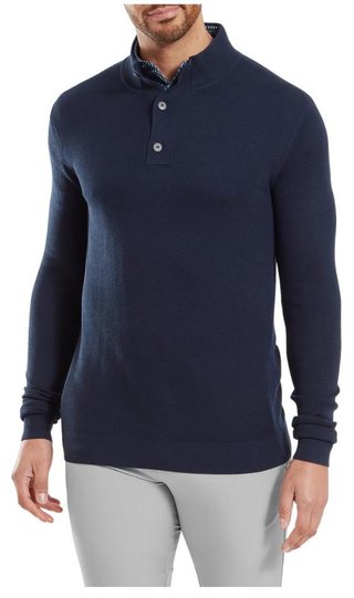 FootJoy Drirelease Button Placket suéter de hombre, dark denim