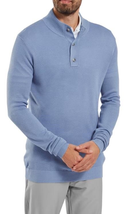 FootJoy Drirelease Button Placket suéter de hombre, blue jay