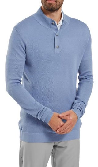 FootJoy Drirelease Button Placket suéter de hombre, blue jay