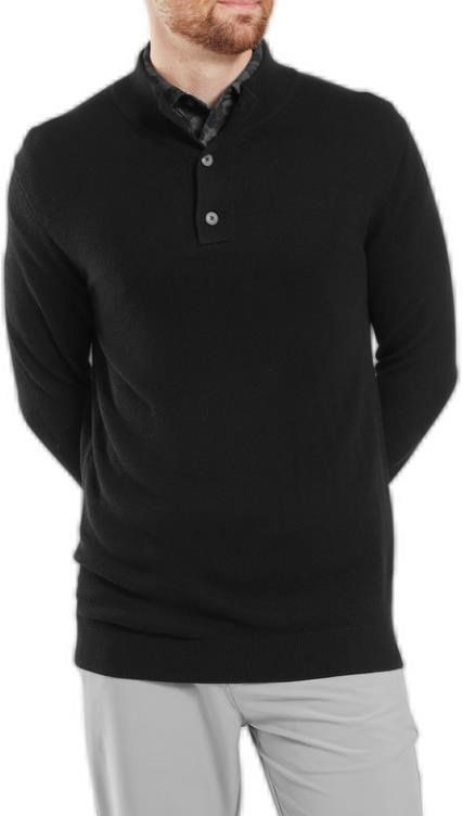 FootJoy Drirelease Button Placket suéter de hombre, negro