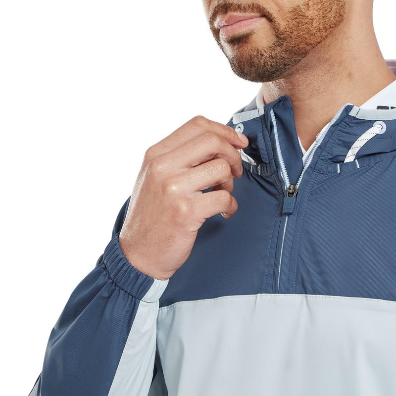 FootJoy TempoSeries Hoodie chaqueta de hombre, dark denim/skyway
