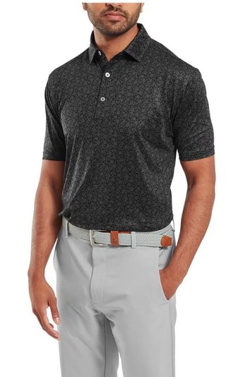 FootJoy Painted Floral Lisle polo de hombre, negro