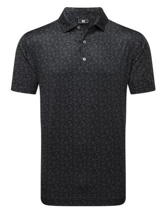 FootJoy Painted Floral Lisle polo de hombre, negro